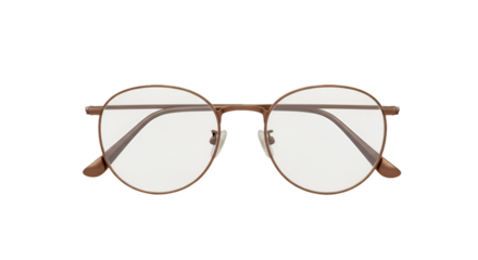 Isolated Illustration Of Bronze Round Glasses On Transparent Background