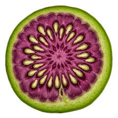 Isolated Fruit Slice Illustration With Purple And Green Colors