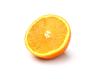 One half of juicy orange isolated on white