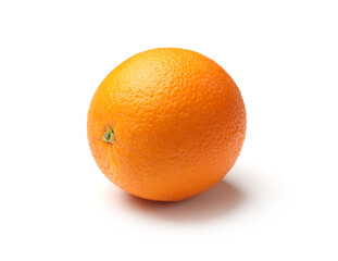 One whole juicy orange isolated on white