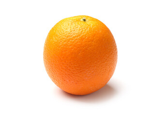 One whole juicy orange isolated on white