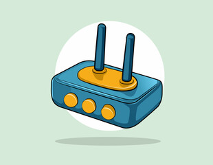 Cartoon WiFi Router Icon