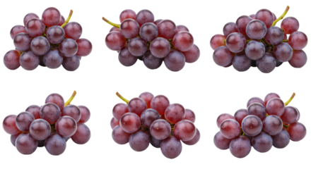 Isolated Red Grapes Photo On Transparent Background Showcasing Freshness