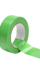 Isolated Green Adhesive Tape Roll On Transparent Background Photo