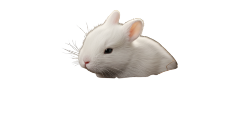 Isolated Photo Of A White Rabbit On A Transparent Background