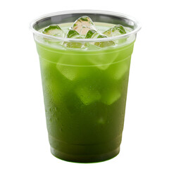 Isolated Iced Matcha Green Drink On Transparent Background Photo