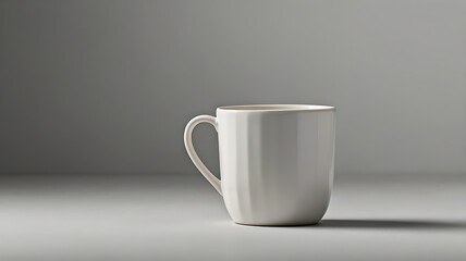Fototapeta premium A white cup on a neutral surface 