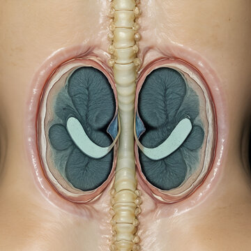 Double contrast barium enema showing  mild scoliosis in the lumbar spine, and a few diverticula in the right side colon. There are no signs of bowel obstruction.