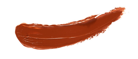 Brown chocolate paint brush stroke, realistic brown oil paint smear