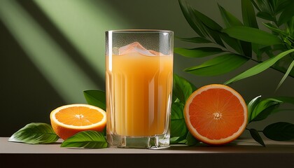Fototapeta premium fresh nutrient rich beverage displayed with crisp minimalist precision