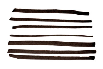 Hand drawn black marker lines, rough sketch strokes isolated for design and collage