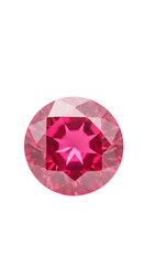 Isolated Pink Ruby Gemstone on Black Background a Photo