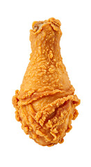 Isolated Photo Of A Crispy Fried Chicken Leg Against Transparent Background