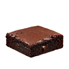 Isolated Photo Of A Square Brownie With Dark Chocolate Background