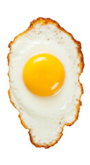Isolated Photo Of A Delicious Fried Egg With Yellow Yolk And White Protein