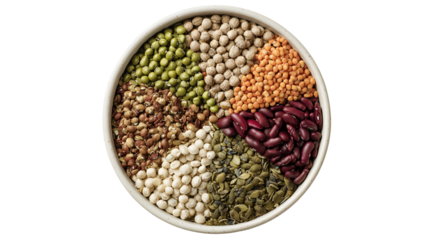 Assorted legumes and seeds in a bowl healthy eating vegetarian food