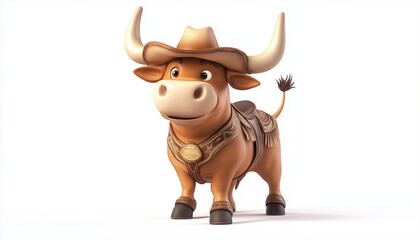 Obraz premium Western Wild West Rodeo: Vintage Cowboy Country Tee With Bull Logo - Trending Graphic Artwork Typography Slogan For Texas, Wyoming, Dallas.