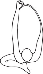 Outline Of Person In Kneeling Pose Holding A Ring Over Their Head In Exercise
