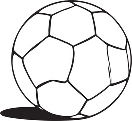 Simple Graphic Illustration Of Classic Black And White Soccer Ball With Shadow Detail