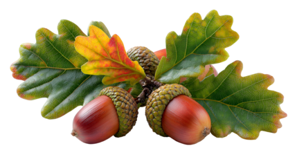 Acorns and Oak Leaves Autumn Nature
