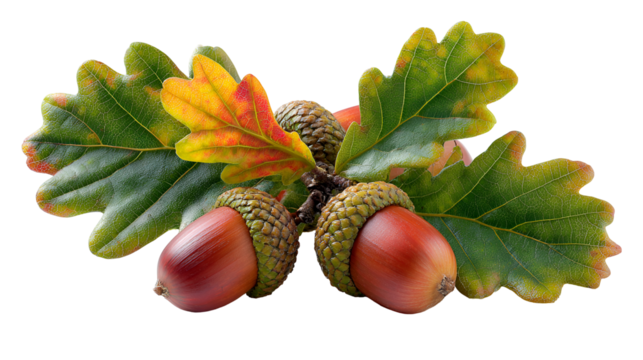 Acorns and Oak Leaves Autumn Nature