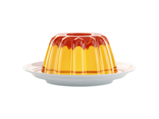Caramel pudding dessert isolated on transparent or white background, png