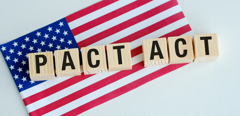 The word PACTA is written on a wooden block