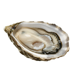 Naklejka premium Isolated Oyster On Black Background As A Photo, Fresh Seafood Gourmet Meal