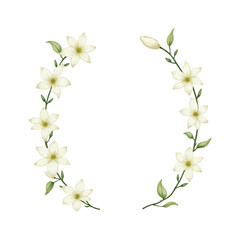 watercolor jasmine flower frame