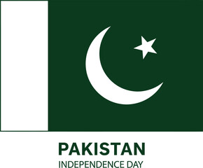 Pakistani flag with crescent and star