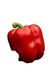 Isolated Red Bell Pepper Illustration On Black Background
