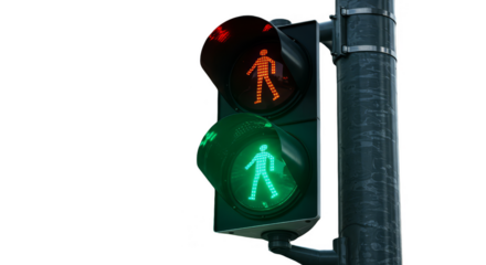 Isolated Photo Traffic Light Green Signal Walk