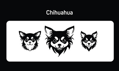 Chihuahua Minimal Logo - Cute Dog Vector, Tiny Chihuahua logo in flat 2-color vector style. Perfect for boutique branding, pet shops, and dog lovers.