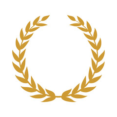 Golden Laurel wreath. Modern symbol of victory and award achievement champion. Leaf ceremony awarding of winner tournament. 