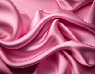 Obraz premium pink silk background wavy pink fabric texture top view abstract soft pink backdrop generated ai wallpaper
