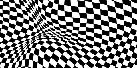 abstract checkerboard pattern Seamless motion wave background