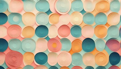abstract geometric pattern with overlapping circles in pastel colors on a light background