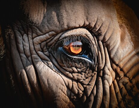 close up of an elephant eye - Powered by Adobe