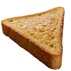 Isolated Photo Of Golden Brown Toasted Bread Slice Against Transparent Background