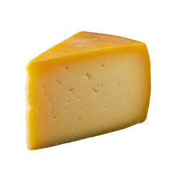Isolated Photo Of Delicious Yellow Cheese Slice With Transparent Background