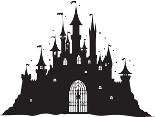 Obraz premium Haunted Castle Night Silhouette Design Bundle
