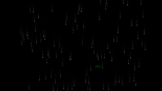 Raining minimal hex code in black background 4k. 