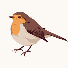 Illustration of a small brown and orange bird sitting inside a woven nest perched on a branch.