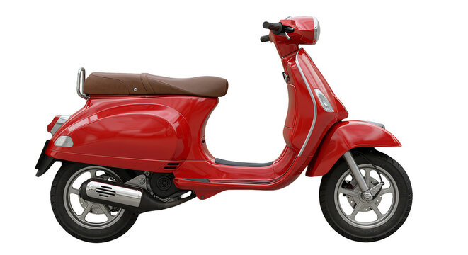 Isolated Red Scooter Png On Transparent Background