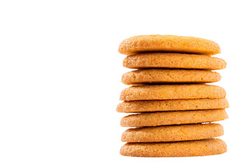 a stack of cookies on a white background