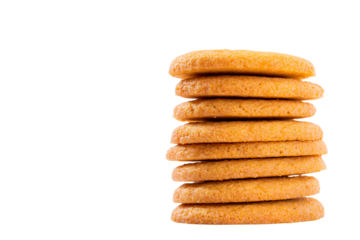 a stack of cookies on a white background