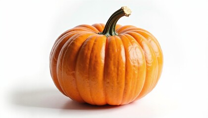 A vibrant, ripe pumpkin with a smooth, glossy surface.