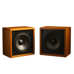 Fototapeta premium Isolated Realistic Illustration Of Wooden Stereo Speakers On Black Background