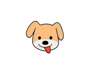 Adorable cartoon dog face with tongue out