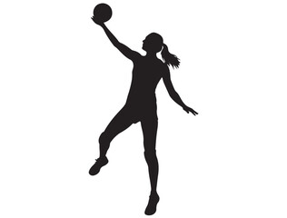 FEMALE VOLLEYBALL PLAYER SILHOUETTE